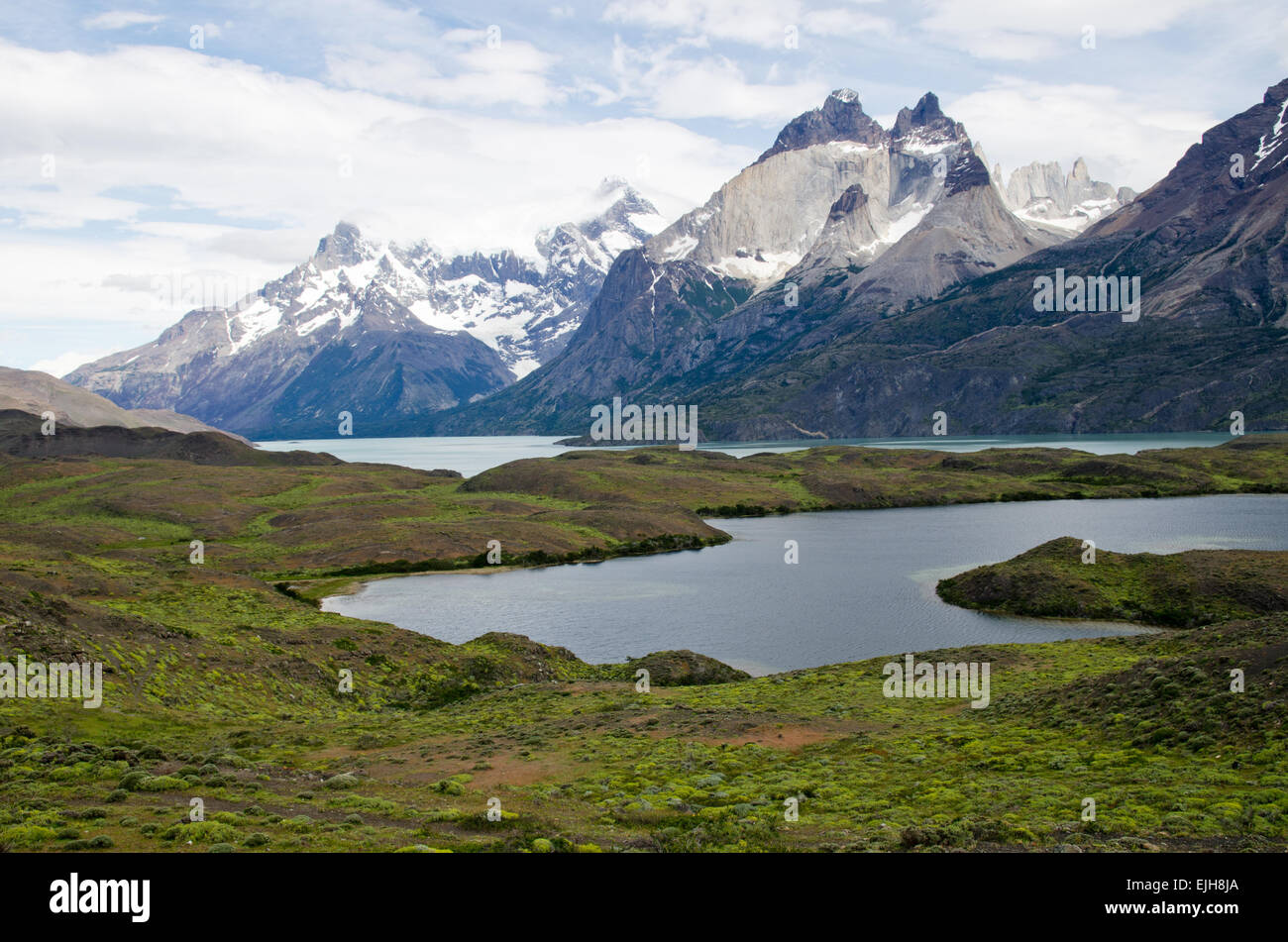 Cuernos del Paine (cornes du paine), parc national Torres del Paine, Patagonie, Chili Banque D'Images