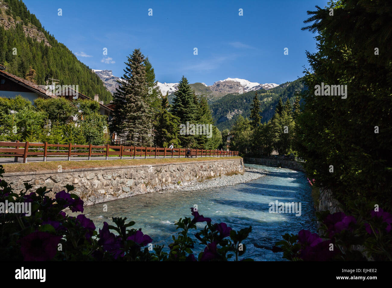 Champoluc, Val d'Ayas, Aoste, Val d'aoste, Italie Banque D'Images