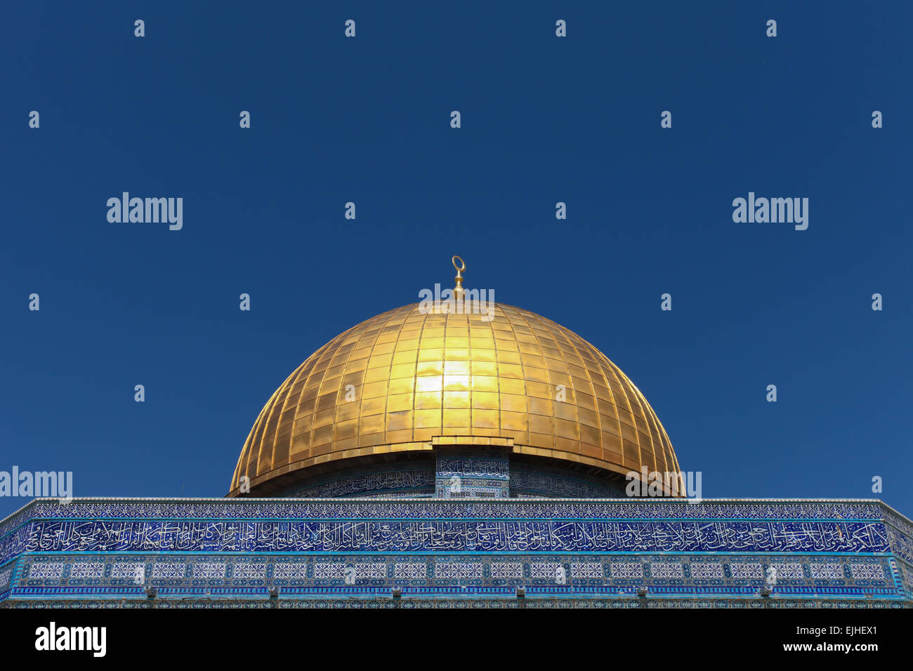 Le Dom de rocher sur le mont du Temple dans la vieille ville de Jérusalem Banque D'Images