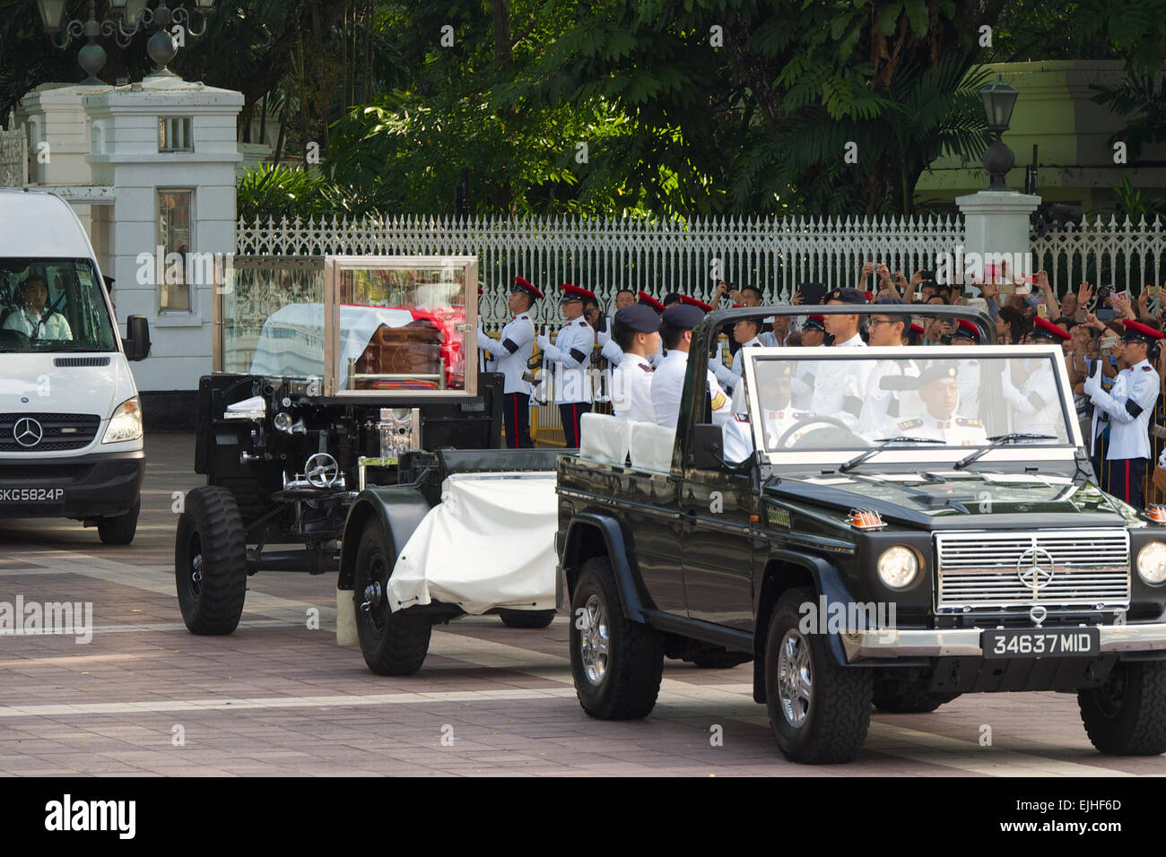 Procession de canon pour l'ancienne ministre Lee Kuan Yew à partir de 3151 à La Maison du Parlement Banque D'Images