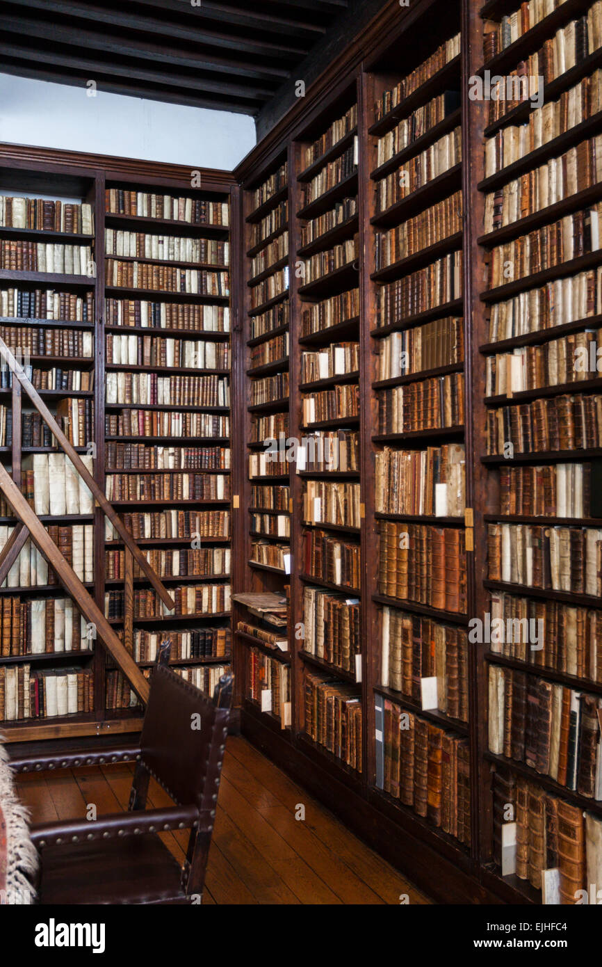 Bibliothèque et des livres anciens, le Musée Plantin-Moretus, Anvers, Belgique Banque D'Images