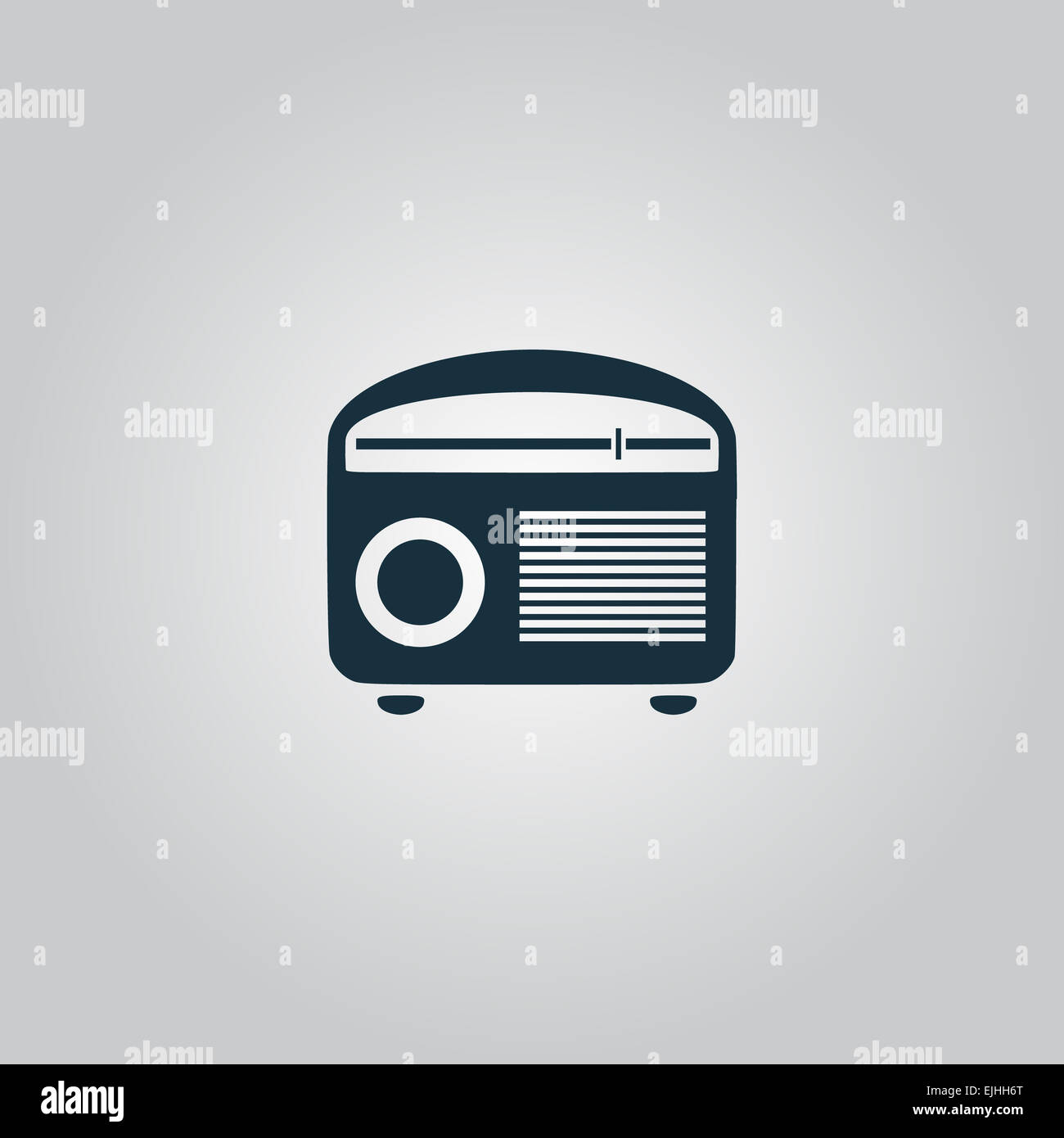 Tuner radio réveil Retro illustration vectorielle. Banque D'Images
