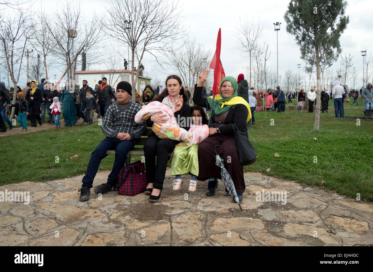 Célébrer les kurdes Newroz, Nouvel An kurde à Diyarbakir, Turquie, Kurdistan turc Banque D'Images