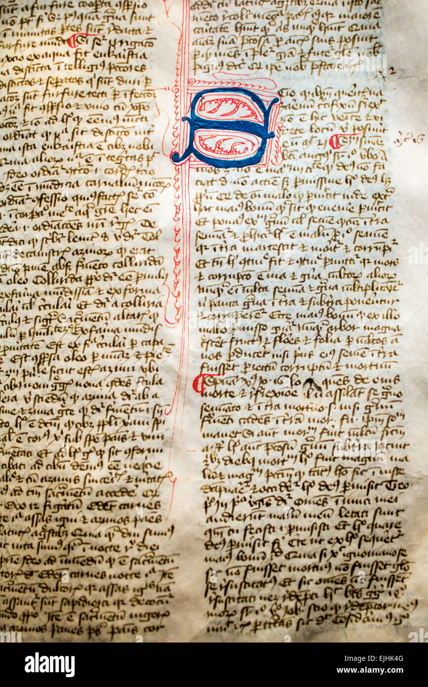 Manuscrit enluminé, Musée Plantin-Moretus, Anvers, Belgique Banque D'Images