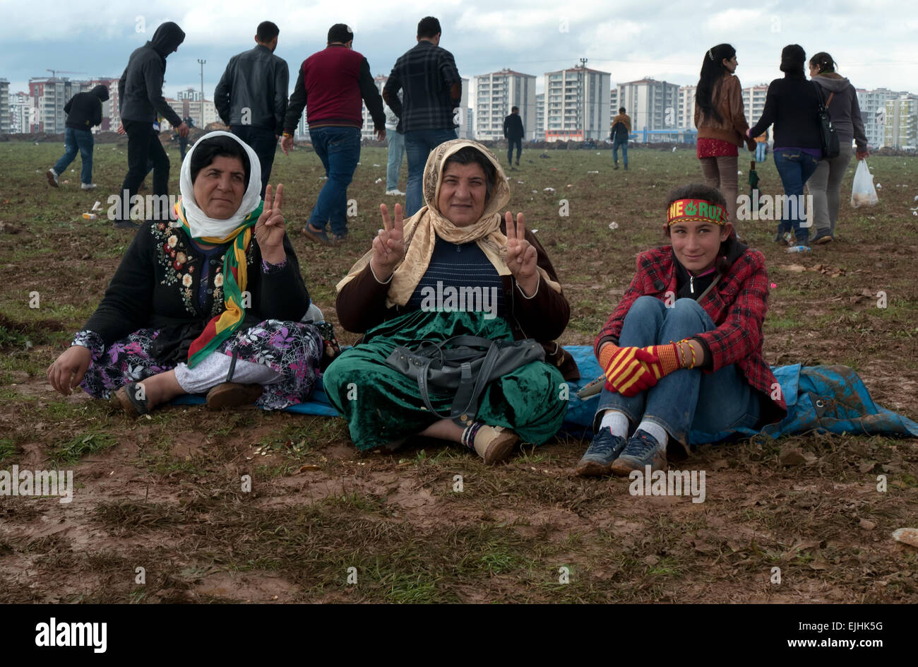 Célébrer les kurdes Newroz, Nouvel An kurde à Diyarbakir, Turquie, Kurdistan turc Banque D'Images