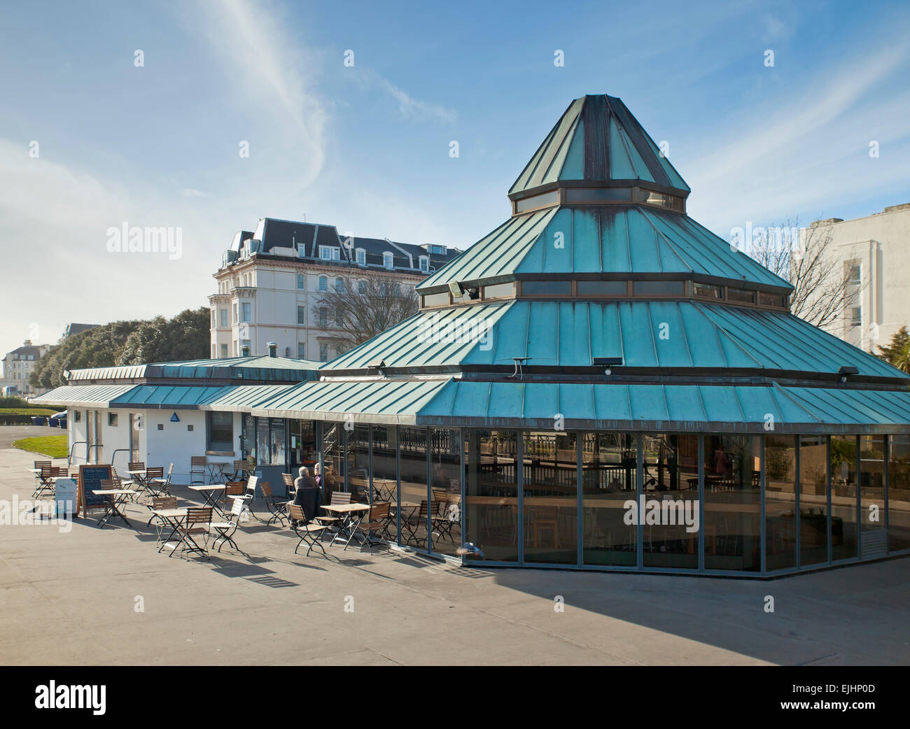 Les Leas Cliff Hall, café. Banque D'Images