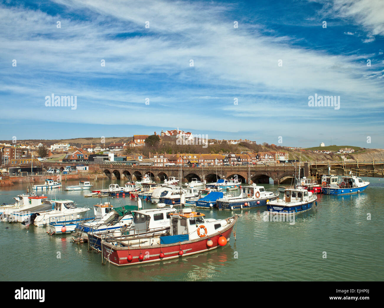 Le port de Folkestone. Banque D'Images
