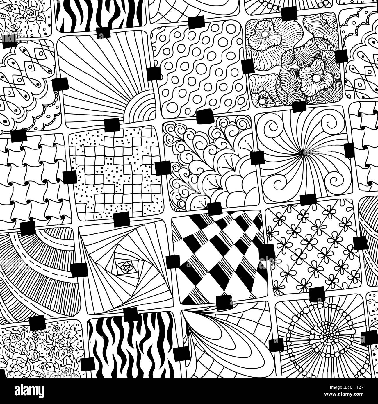 Doodles vecteur zentangle pattern Banque D'Images