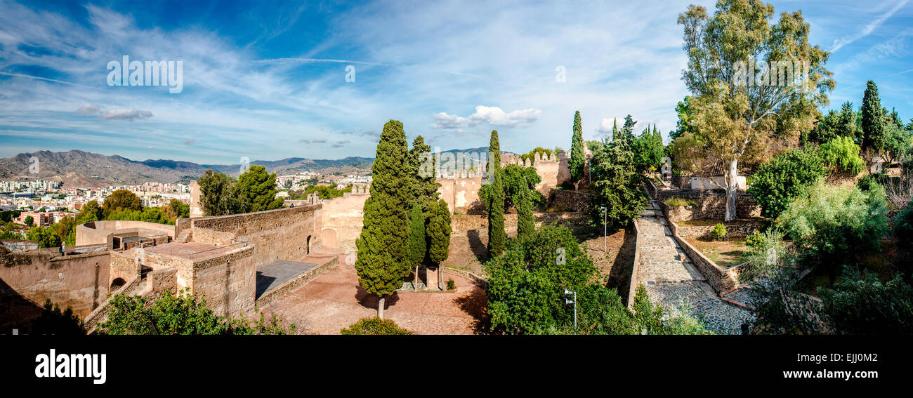 L'Alcazaba de Malaga Banque D'Images