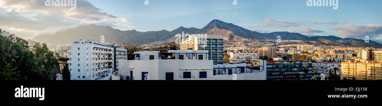 Panorama de la ville de Benalmadena Banque D'Images