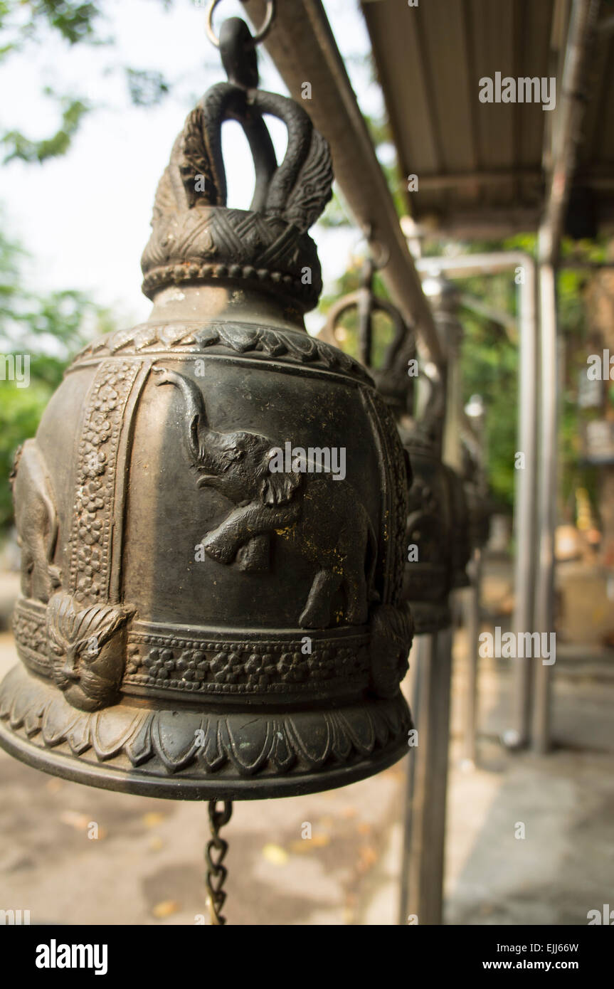 Bell grave temple elephant metal fer Banque D'Images