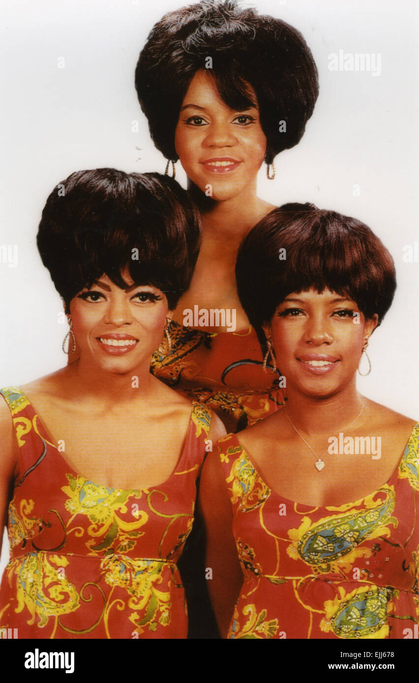 Les suprêmes ligne originale jusqu'à 1965. De gauche Diana Ross, Florence Ballard, Mary Wilson Banque D'Images