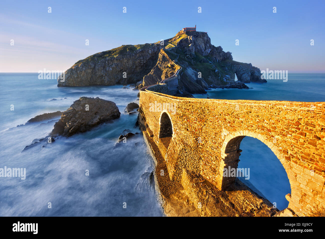 San juan de Gaztelugatxe. Pays Basque Banque D'Images