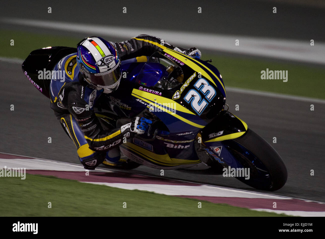 Losail, Doha. Mar 27, 2015. Marcel Schrotter durant la dernière séance d'essais libres dans la catégorie Moto2 avant les qualifications. Crédit : Tom Morgan/Alamy Live News Banque D'Images