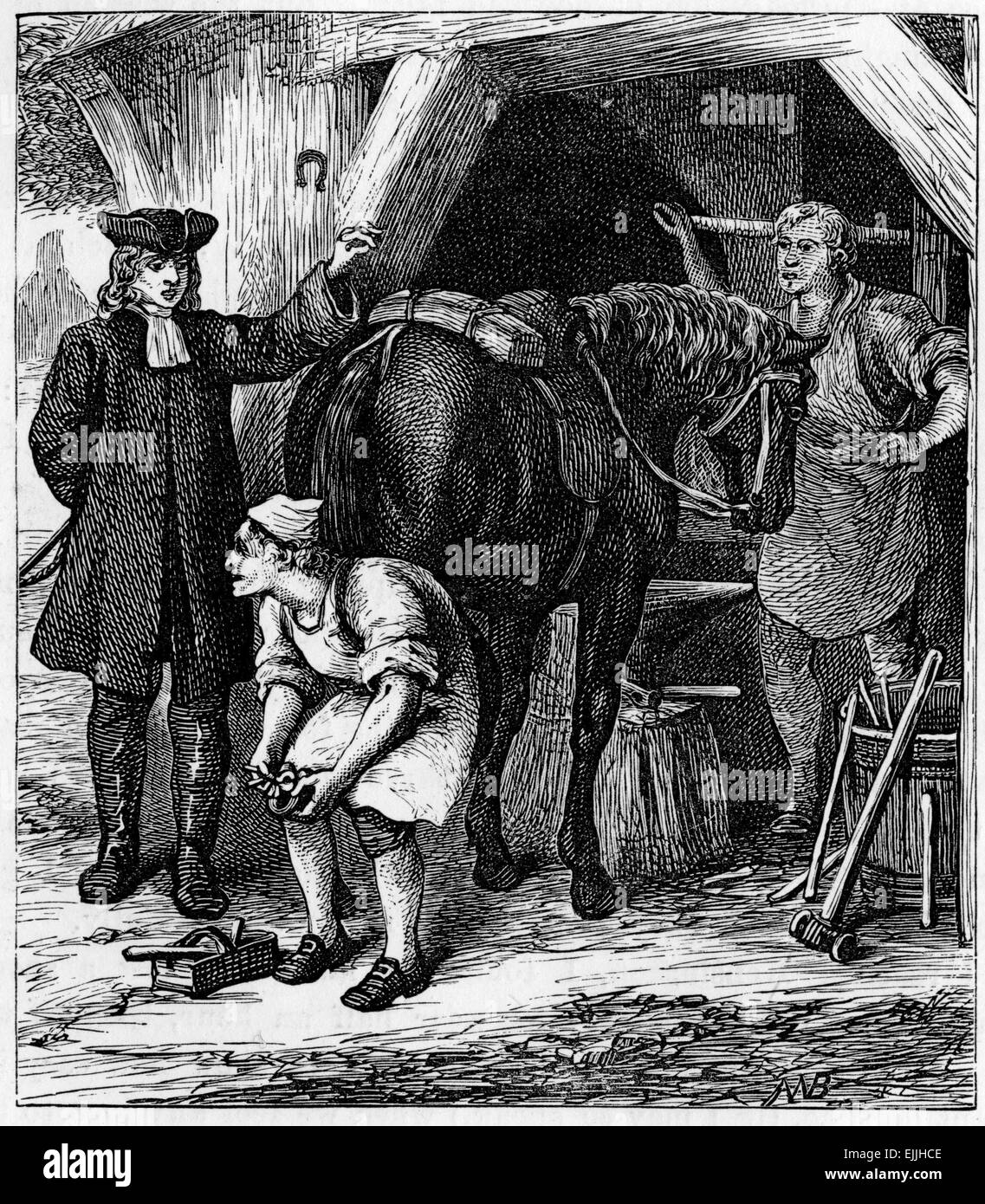 John Wesley et le maréchal-ferrant ; mode de sélection de The Journal de John Wesley, 1891 Banque D'Images