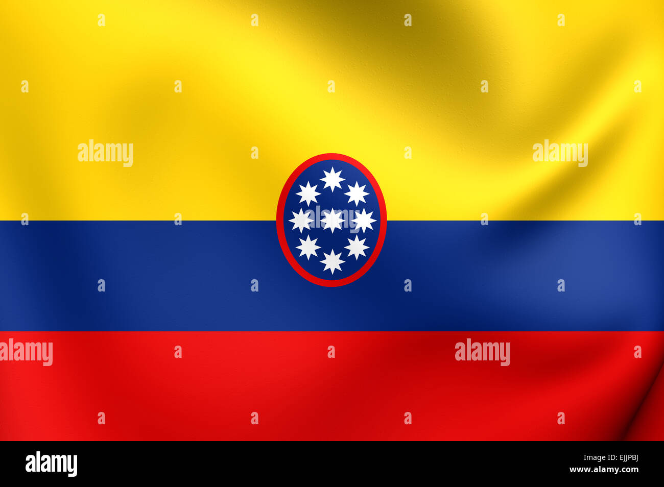 Ensign civile de la Colombie. Close Up. Banque D'Images