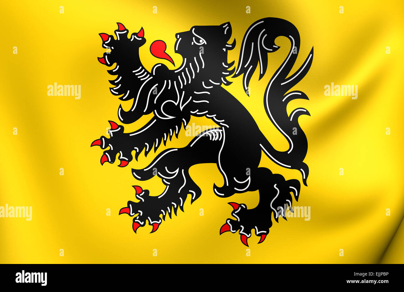 Drapeau de la Flandre. Close Up. Banque D'Images