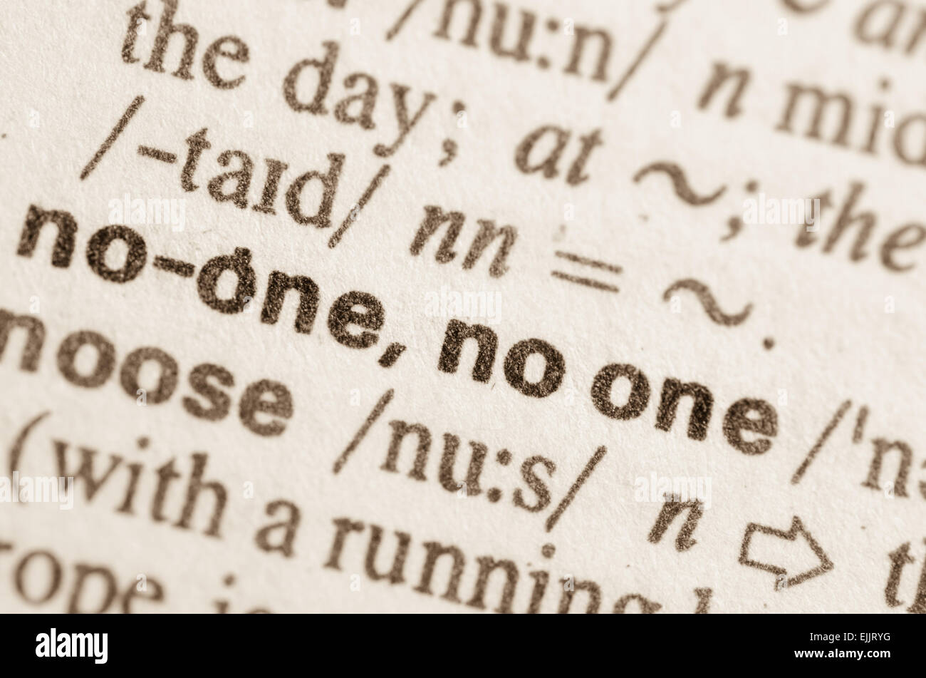 Définition du mot personne dans le dictionnaire Banque D'Images