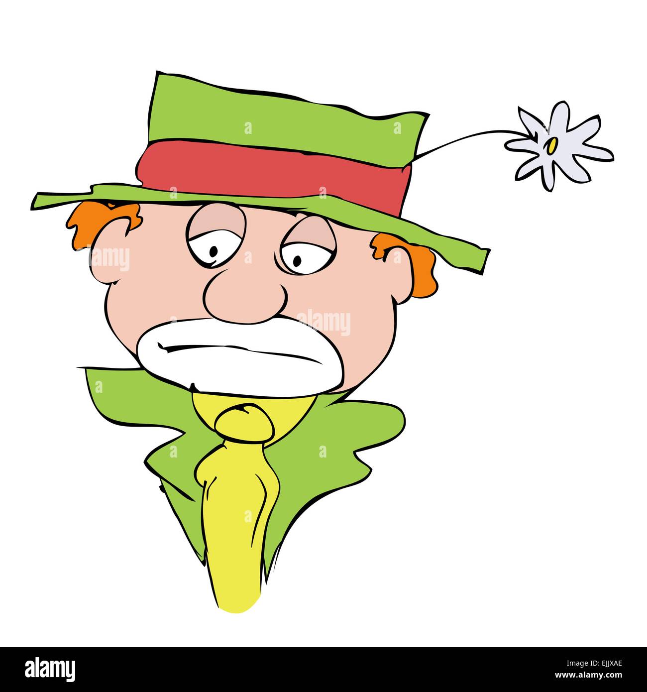 Vector illustration de la clown triste visage triste - Illustration de Vecteur