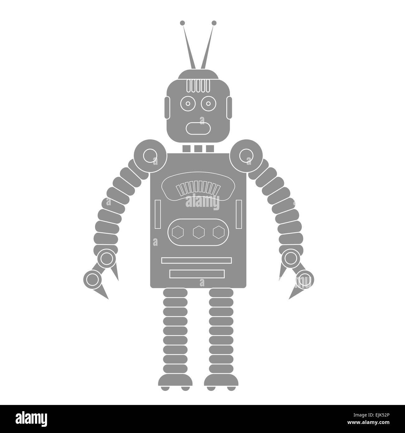 Illustration avec l'icône du robot sur un fond blanc Banque D'Images