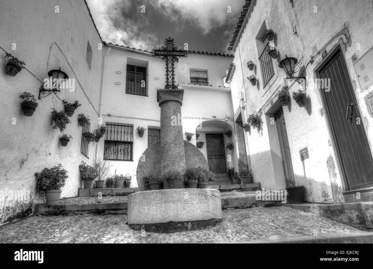 Feria, une municipalité espagnole de la province de Badajoz, Estrémadure. Il reste le plus distinctif caractéristiques traditionnelles de p Banque D'Images