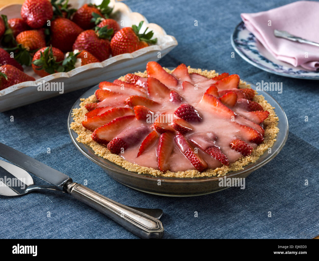 Tarte aux fraise Banque D'Images