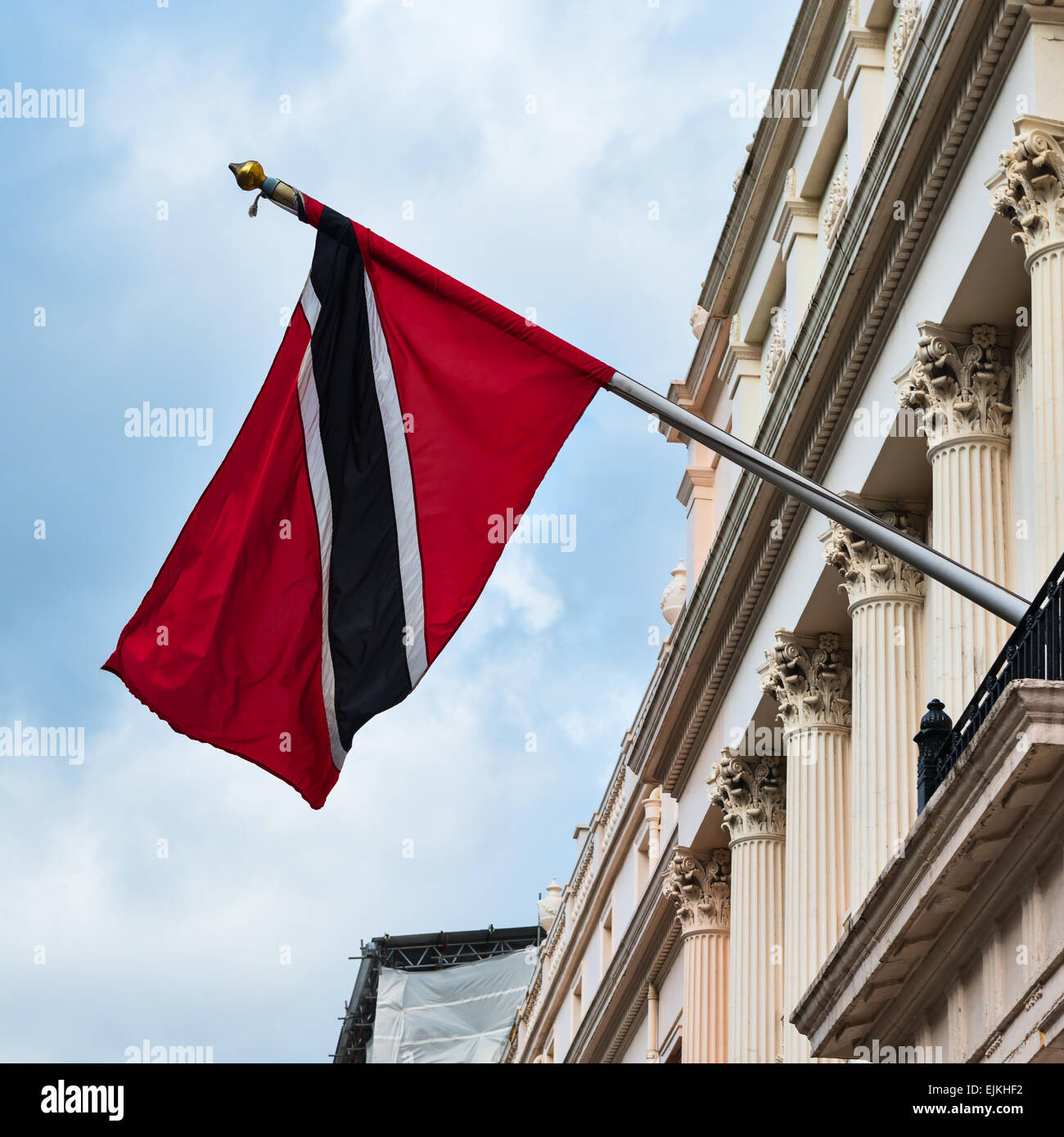 Trinité-et-Tobago commission Haut Drapeau Londres Banque D'Images
