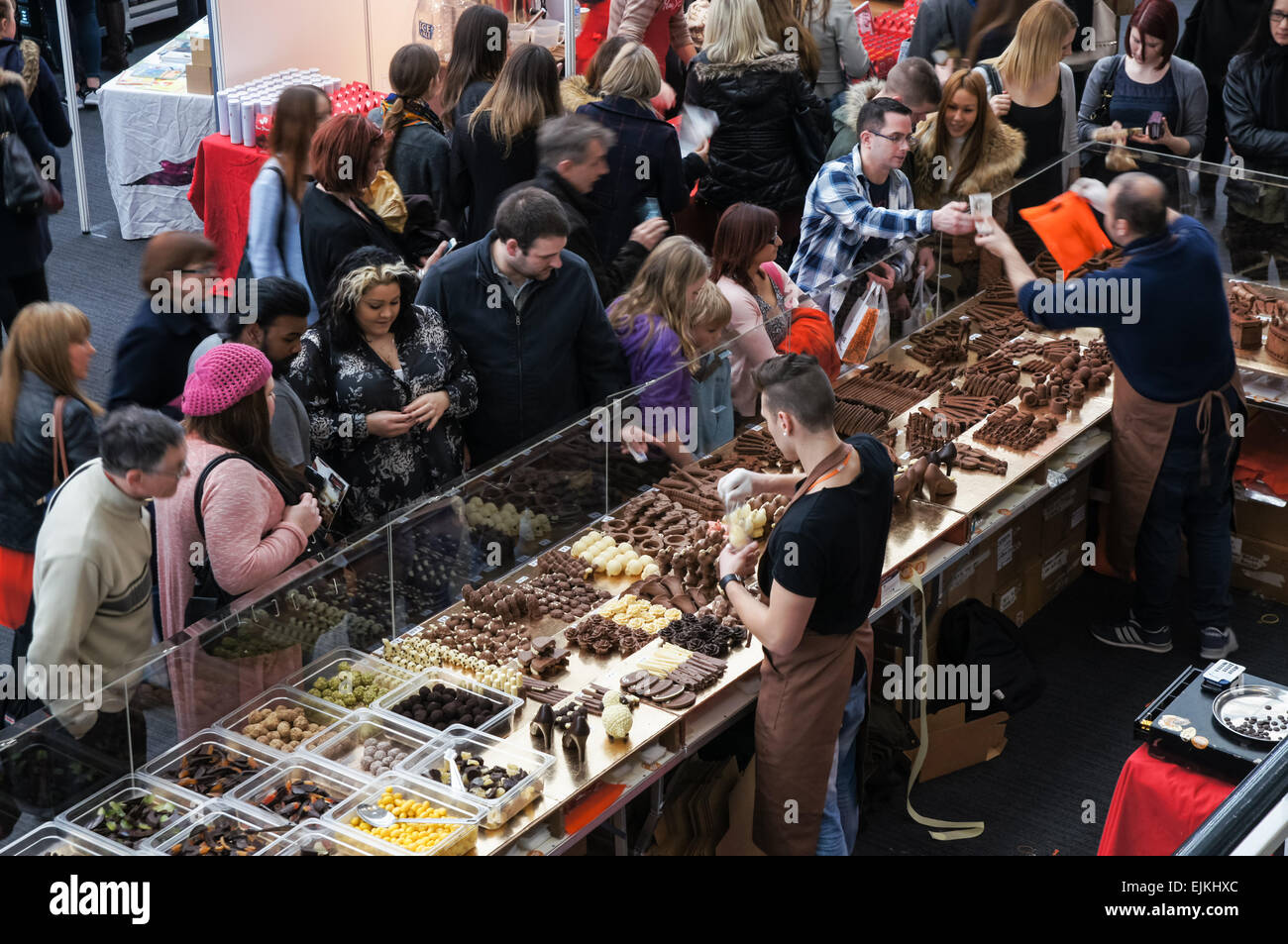 Stand de bonbons de chocolat, juste à Londres England Royaume-Uni UK Banque D'Images