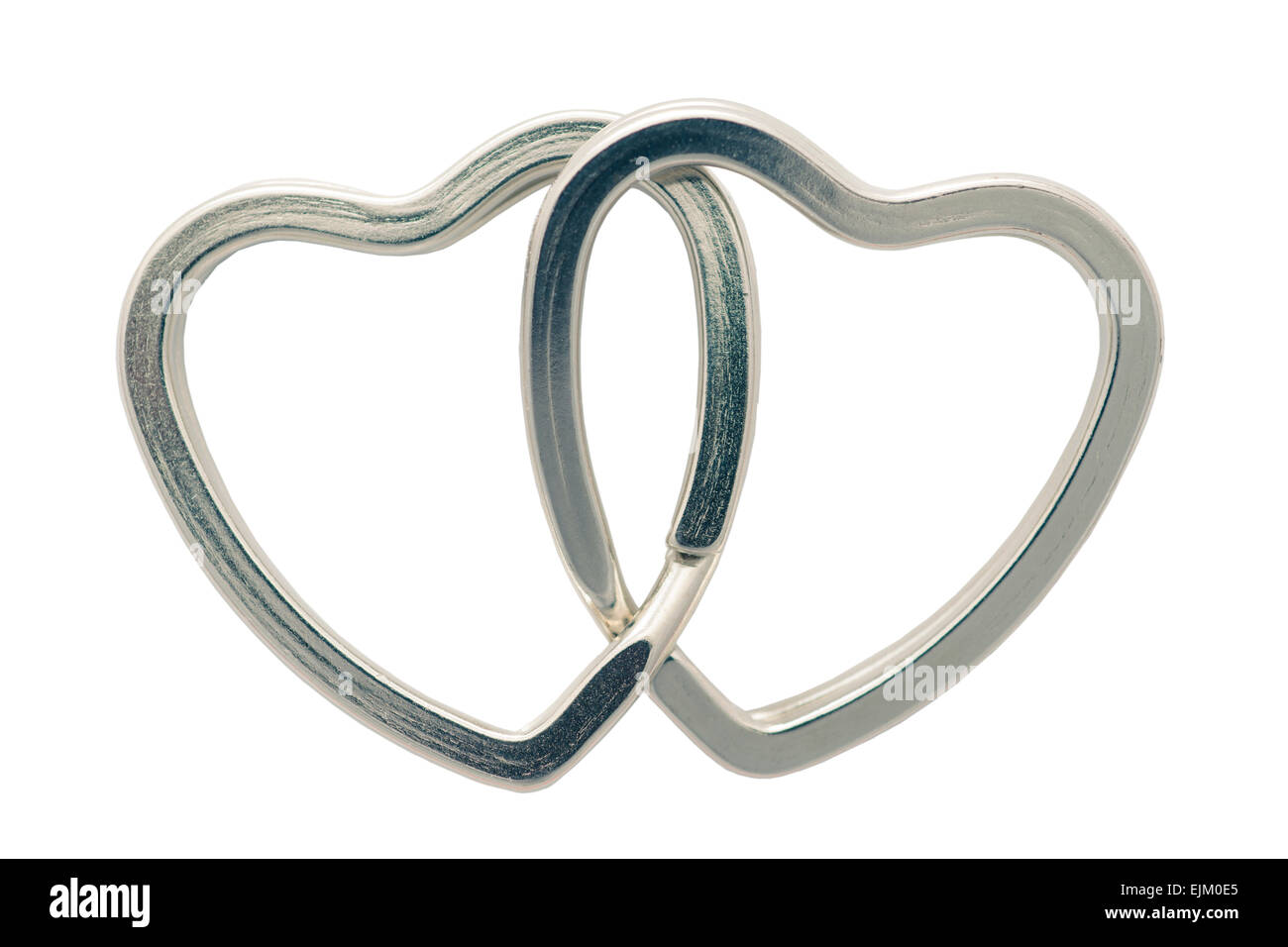 Coeurs liés métallique isolated on white Banque D'Images