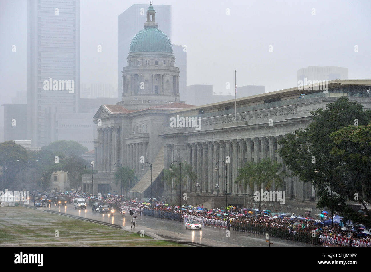 Singapour. Mar 29, 2015. Singapour détient des funérailles d'état pour l'ancien premier ministre Lee Kuan Yew, le 29 mars 2015. Credit : Puis Chih Wey/Xinhua/Alamy Live News Banque D'Images