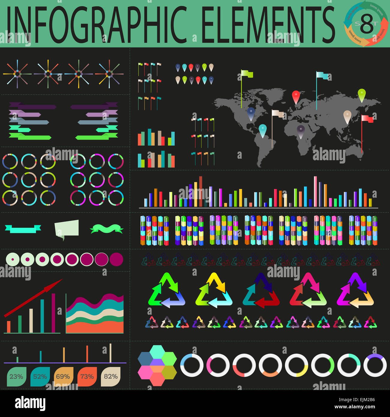 Forums du monde foncé multicolores Banque D'Images