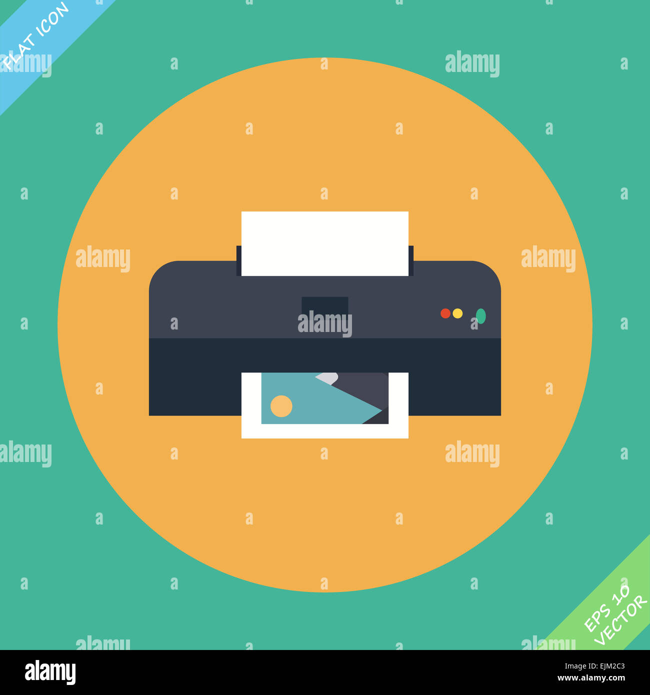 L'icône de l'imprimante - Vector illustration vectorielle. Banque D'Images
