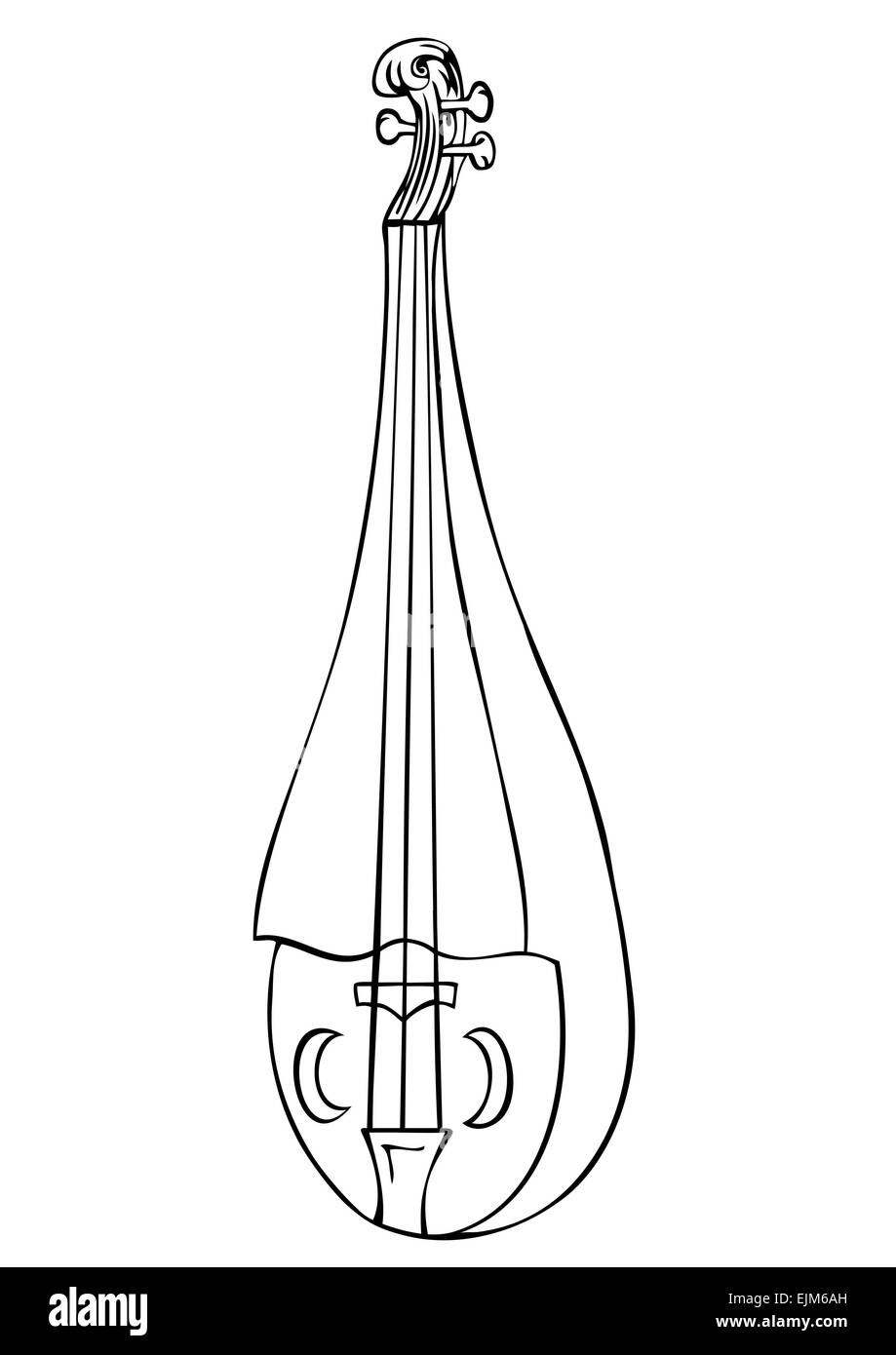 Illustration de l'instrument cordes cité médiévale Illustration de Vecteur