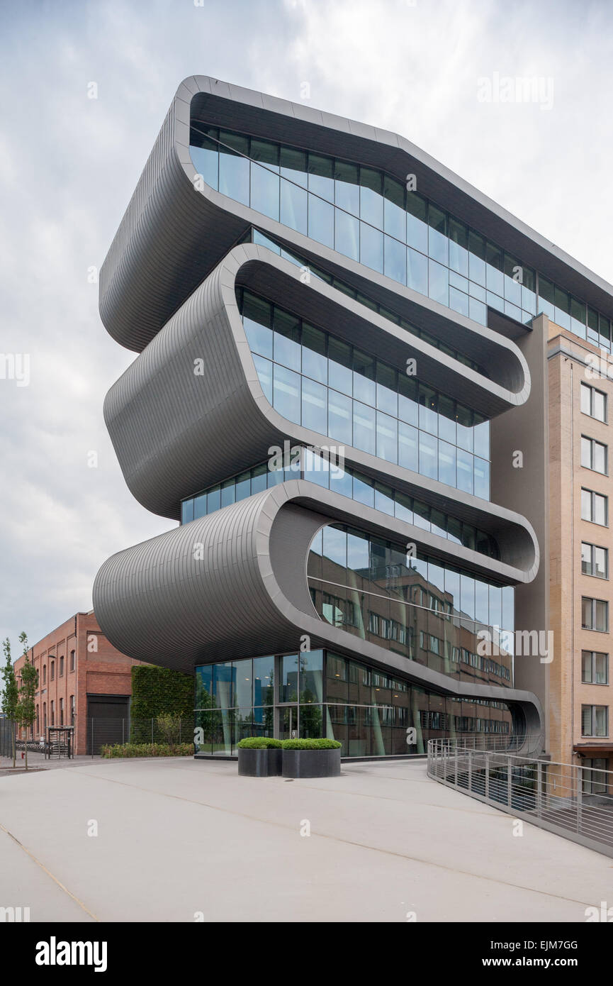Belgique, Anvers, immeuble de bureaux d'Umicore à Hoboken conçu par Christine Conix Banque D'Images