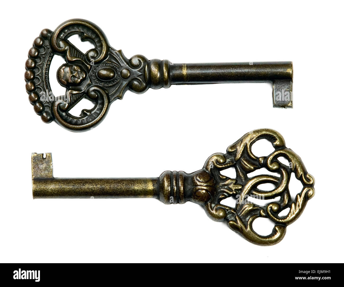 Old vintage metal ornementées de verrouillage pour clés Banque D'Images