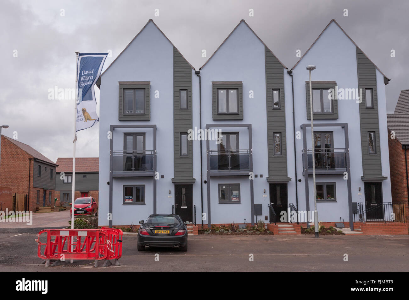 De nouvelles maisons construites dans la ville nouvelle de Telford, Shropshire, dans le village de Lawley le développement. UK Banque D'Images