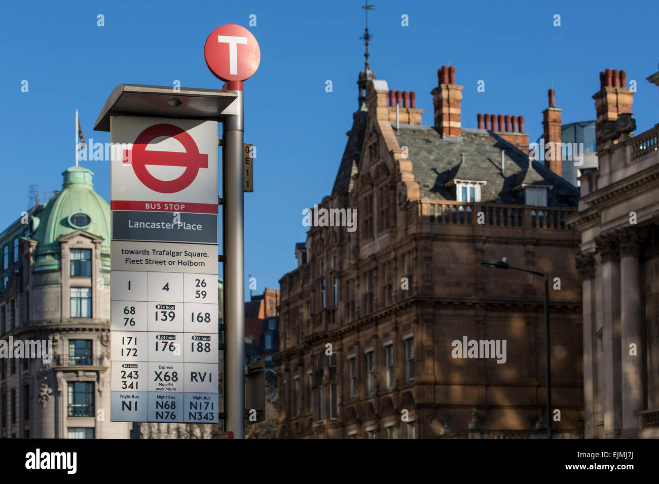 Bus Stop Sign, Londres Banque D'Images