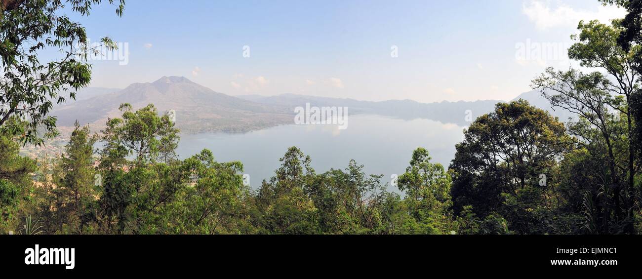 Vue panoramique de Batur volcano, Bali, Indonésie Banque D'Images
