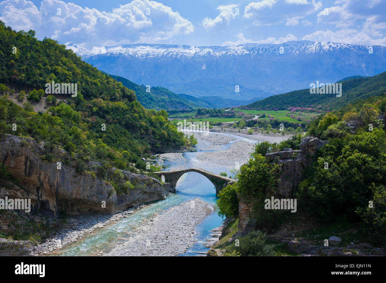 Pont Romain de Benja voyage river Shkumbin, des Balkans, de l'Albanie Banque D'Images