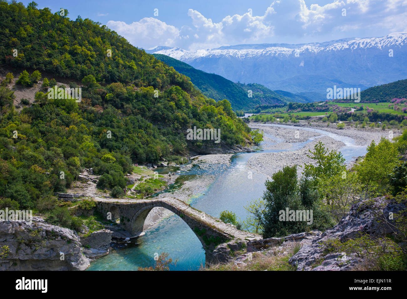 Pont Romain de Benja voyage river Shkumbin, des Balkans, de l'Albanie Banque D'Images