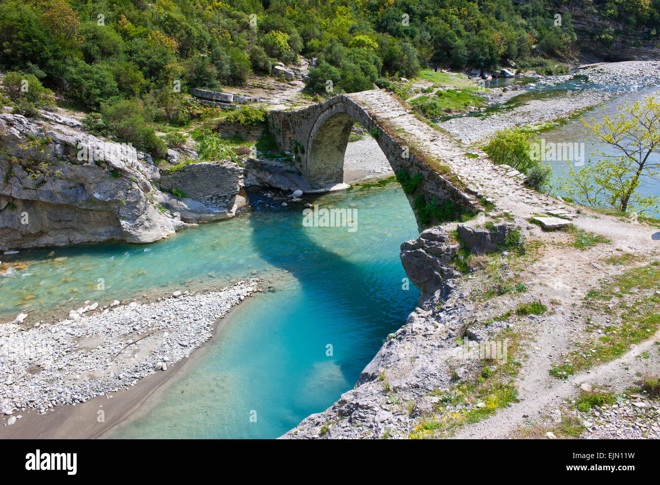 Pont Romain de Benja voyage river Shkumbin, des Balkans, de l'Albanie Banque D'Images