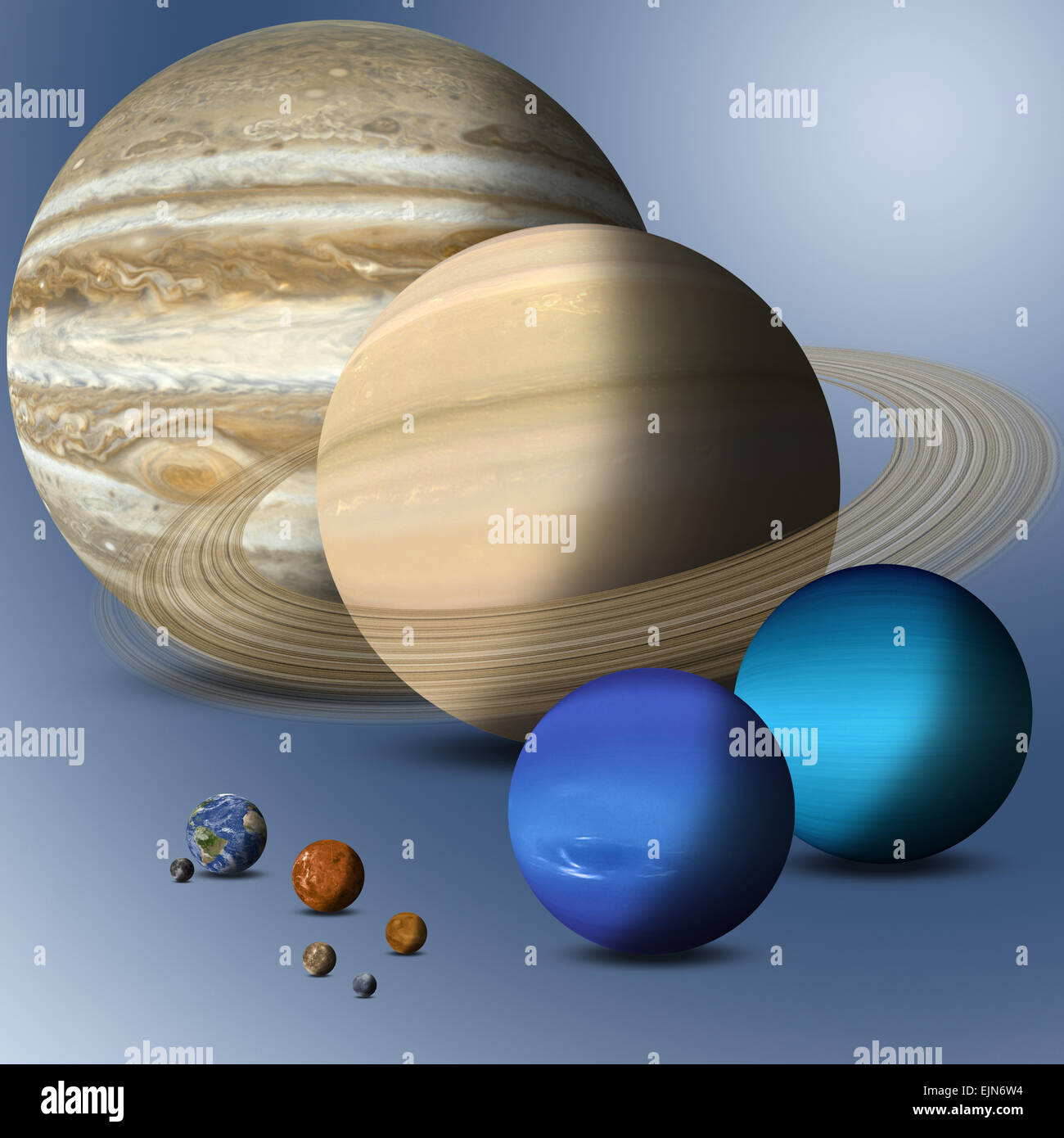 Comparaison de taille de planètes du système solaire Photo Stock - Alamy