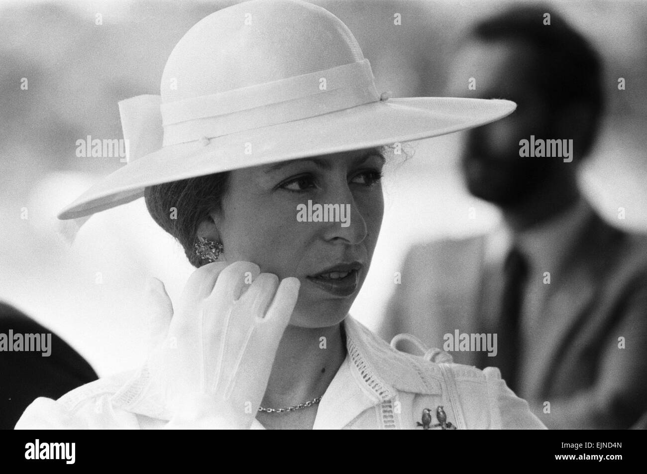 La princesse Anne, photographié lors de sa visite au Zimbabwe. Octobre 1982. Banque D'Images