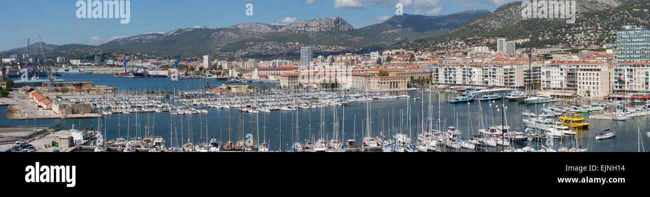 Toulon, France port de plaisance de l'eau urbain panorama avant 6050 Banque D'Images