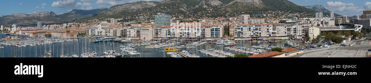 Toulon, France urban waterfront marina panorama 6071 Banque D'Images