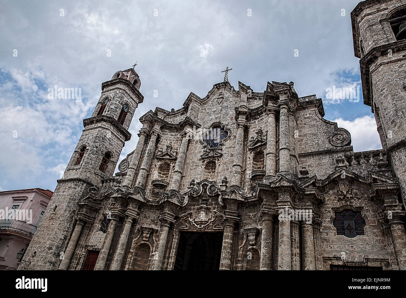 Avant de la cathédrale Saint Christophe dans la vieille Havane Cuba Banque D'Images