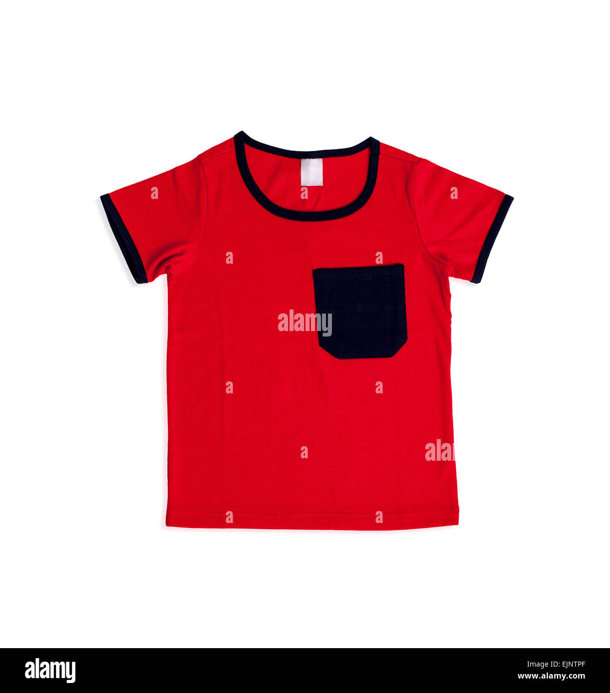 Bébé garçon rouge t-shirt isolé sur fond blanc Banque D'Images