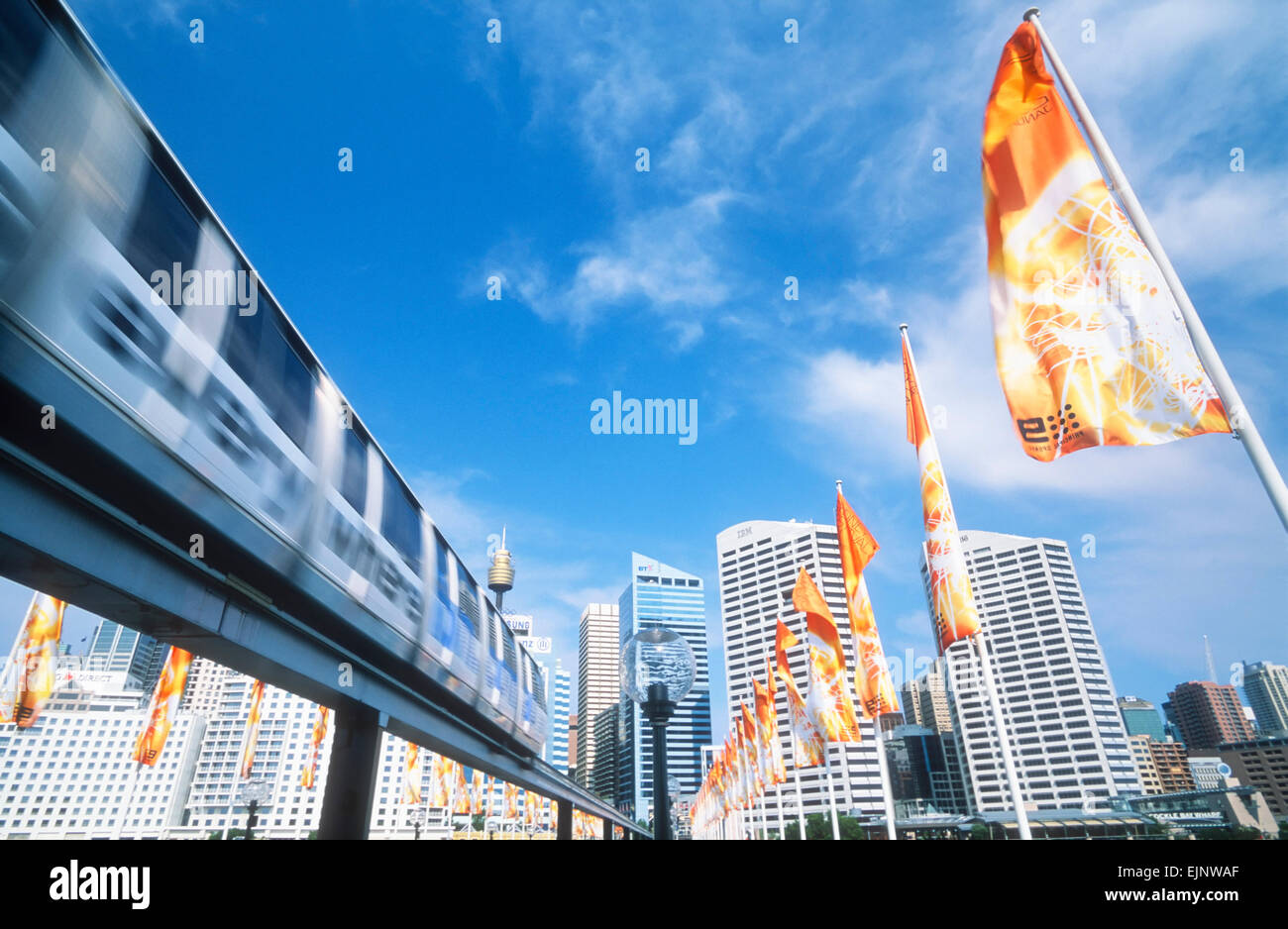 Darling Harbour Sydney Monorail New South Wales Australie Banque D'Images