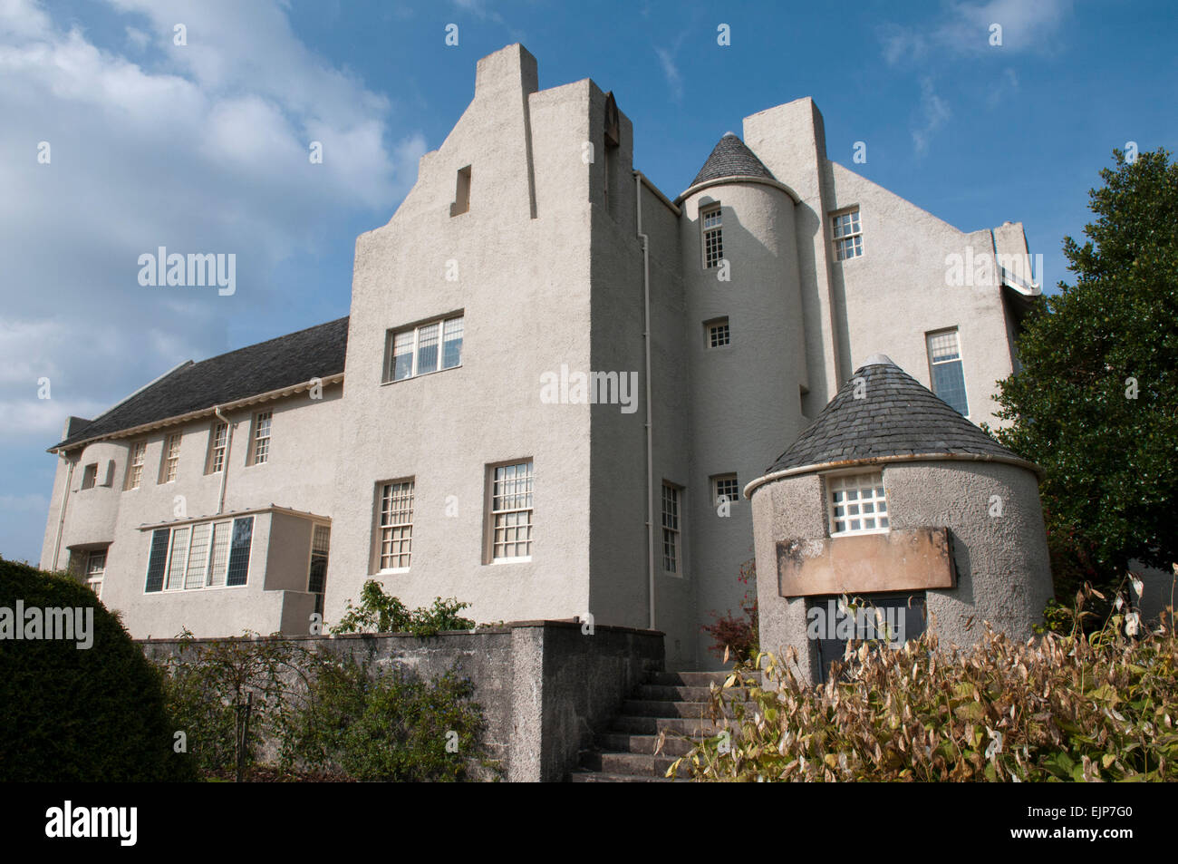 Hill House à Helensburgh, en Écosse, lors d'une journée ensoleillée Banque D'Images