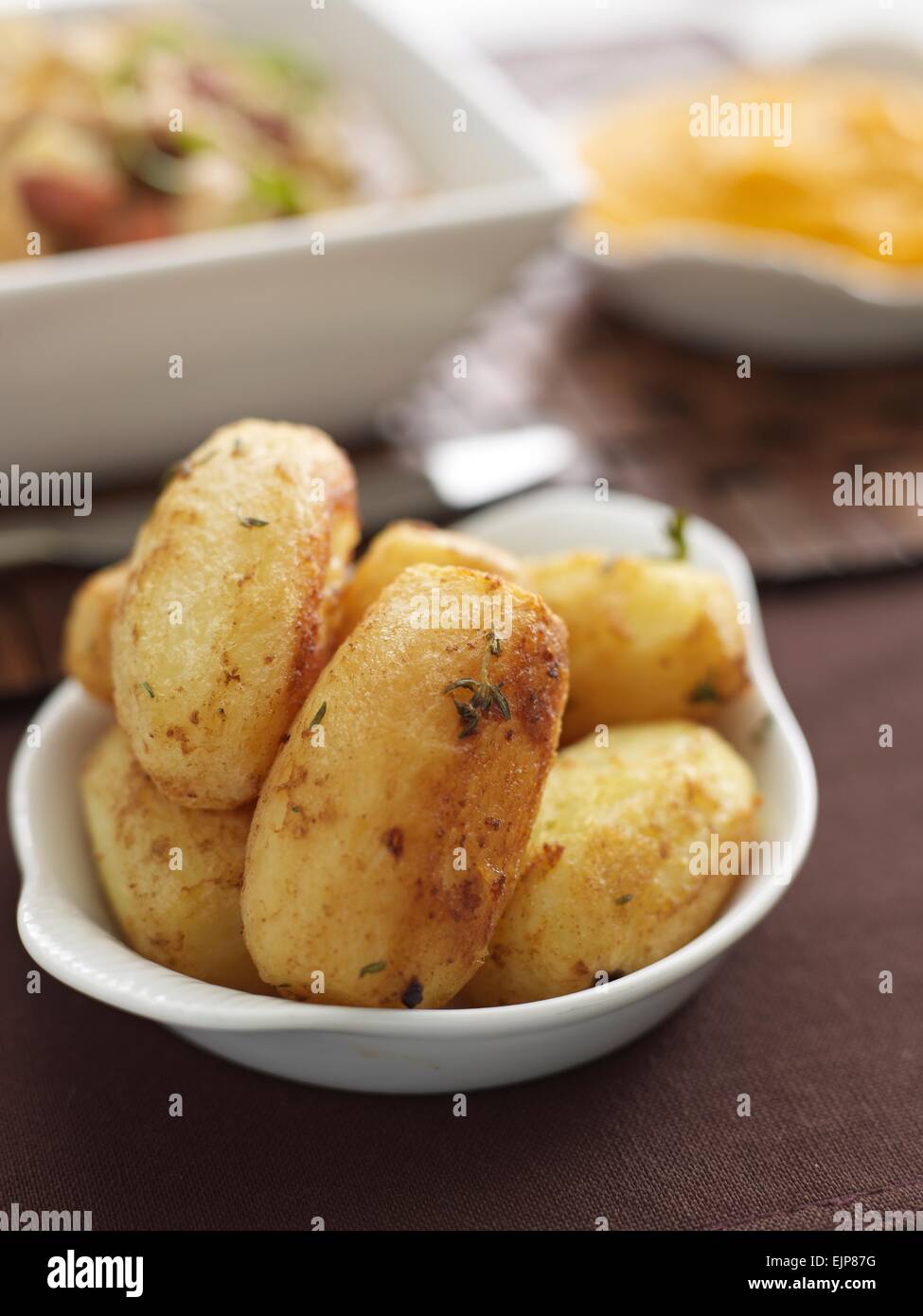 Pommes de terre rôties Banque D'Images